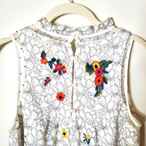 Anthropologie Maeve Macie Lace Embroidered Tank Blouse Top - Picture 10 of 14
